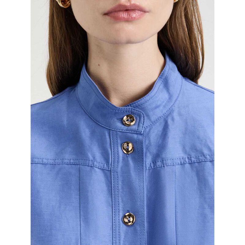 Veronika Maine Hydrangea Linen Viscose Midi Shirtdress image number 2